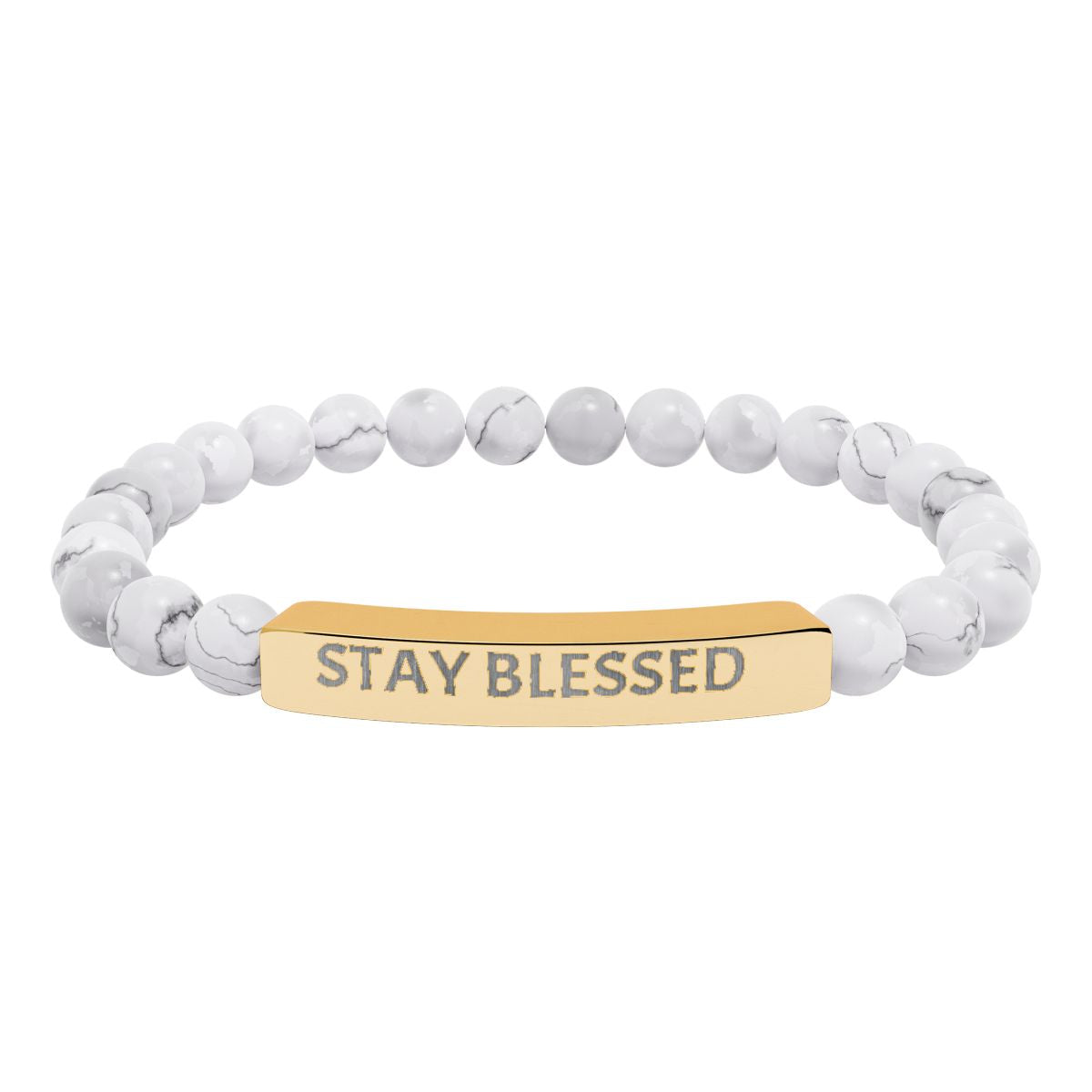 STAY BLESSED Bead Bracelet Minimal Faith Streetwear Stainless Steel Jewelry