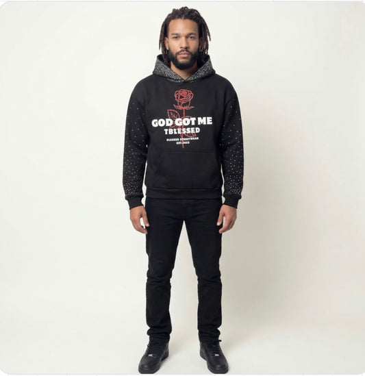 Rhinestone God got me unisex exclusive hoodie