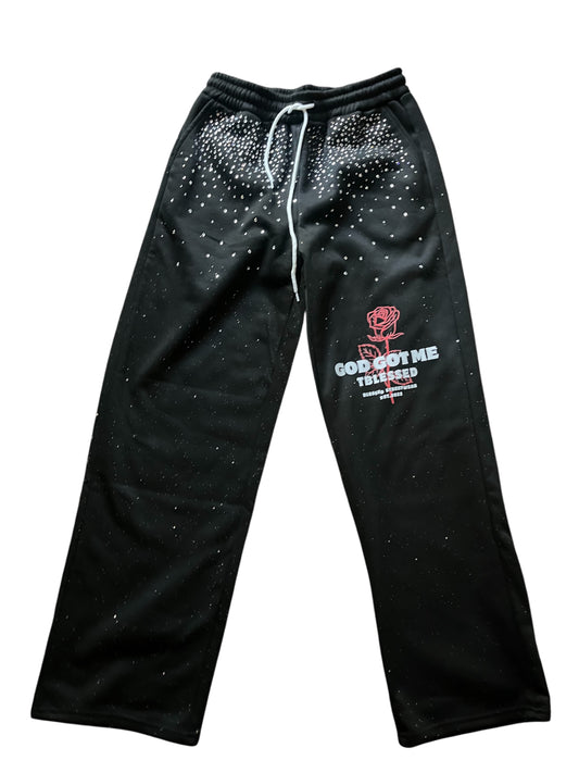 Rhinestone Unisex God got me sweats