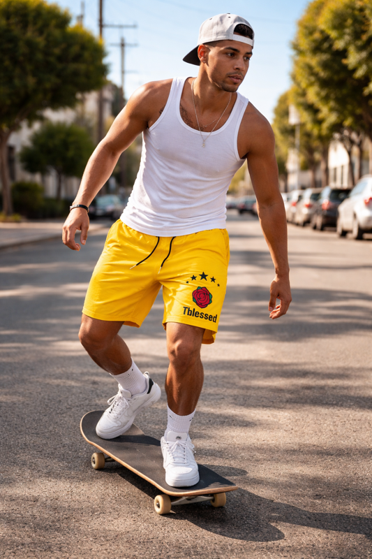 Big Rose Yellow Unisex Shorts