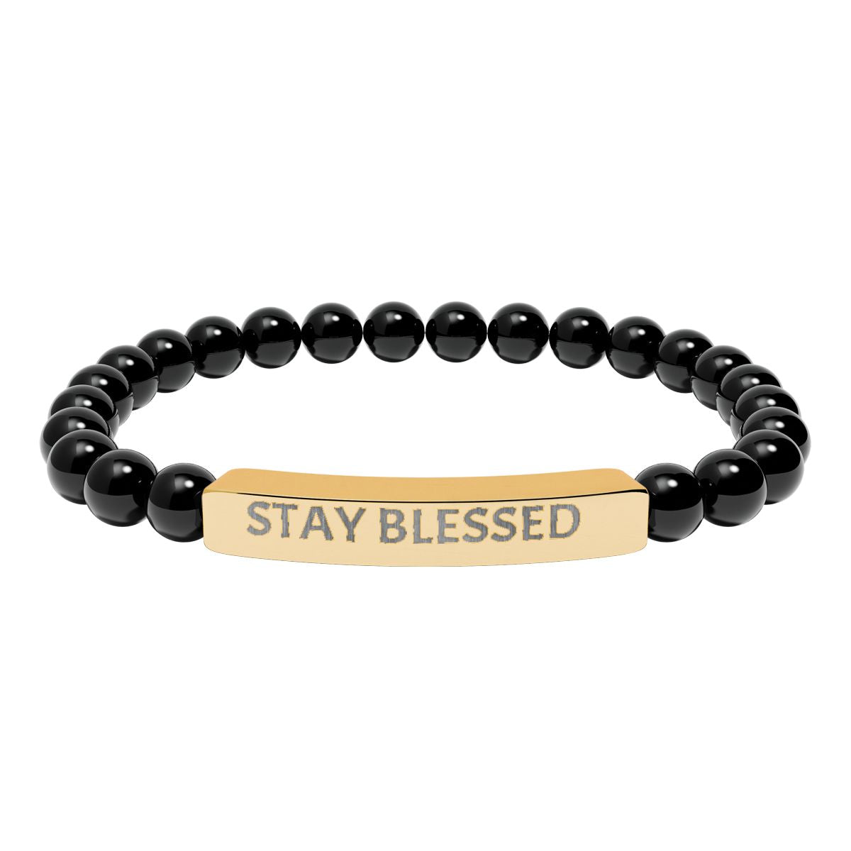 STAY BLESSED Bead Bracelet Minimal Faith Streetwear Stainless Steel Jewelry