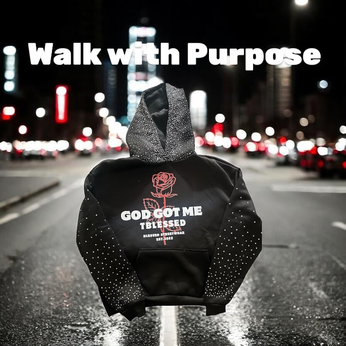 God Got Me Rhinestone Hoodie + Sweats Unisex Set