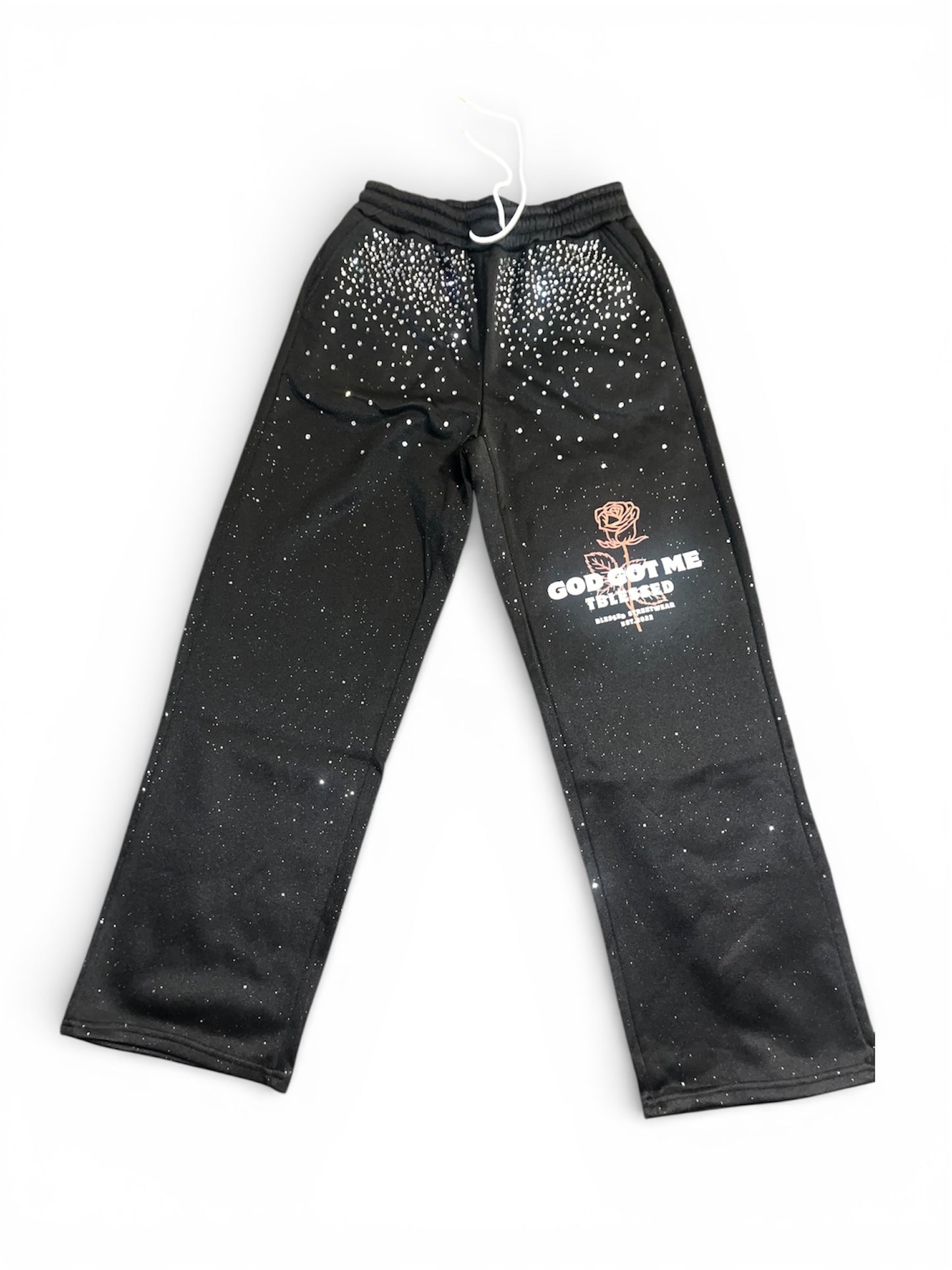 Rhinestone Unisex God got me sweats