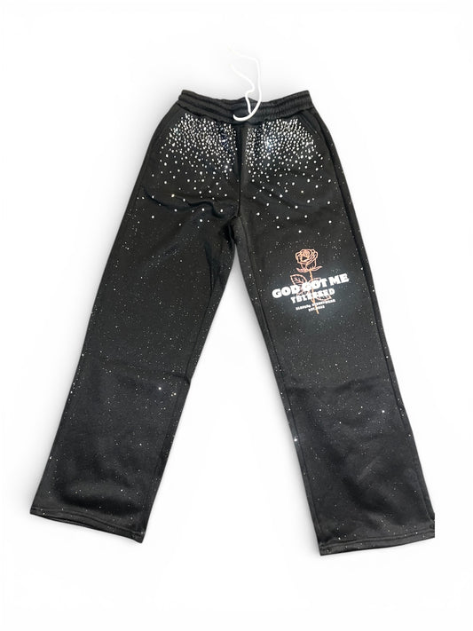 Rhinestone Unisex God got me sweats